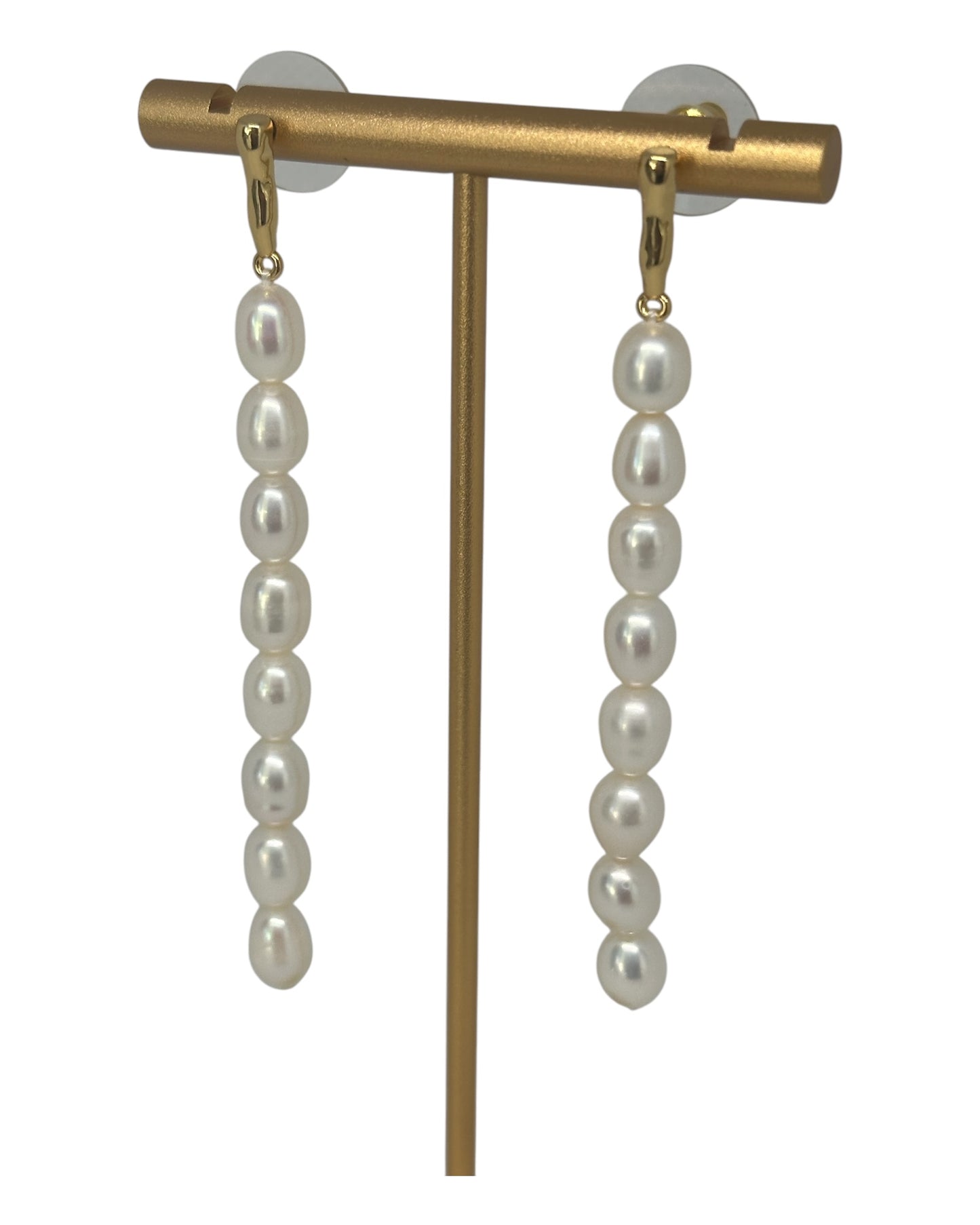 String pearl earrings