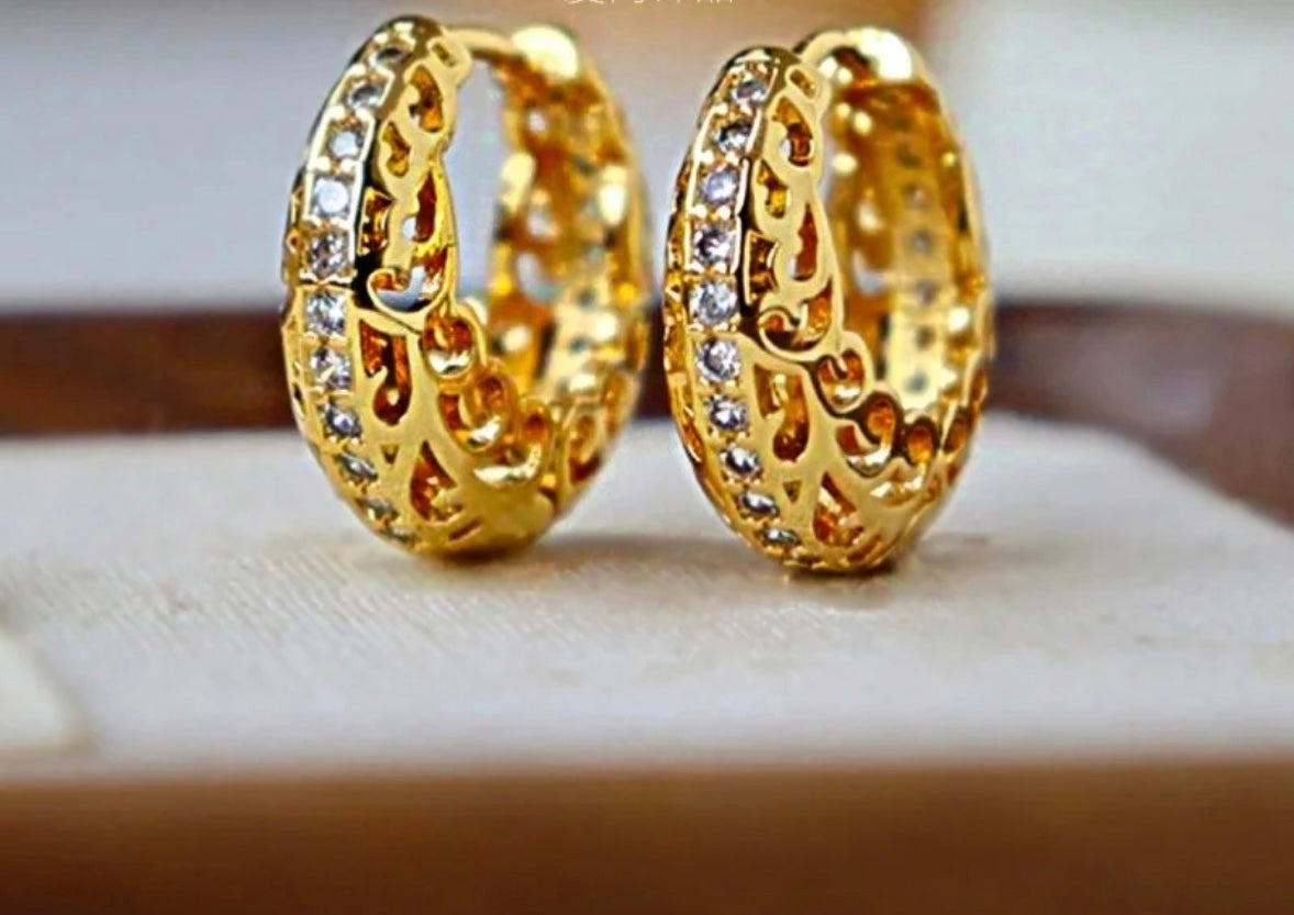 Golden hoop earrings