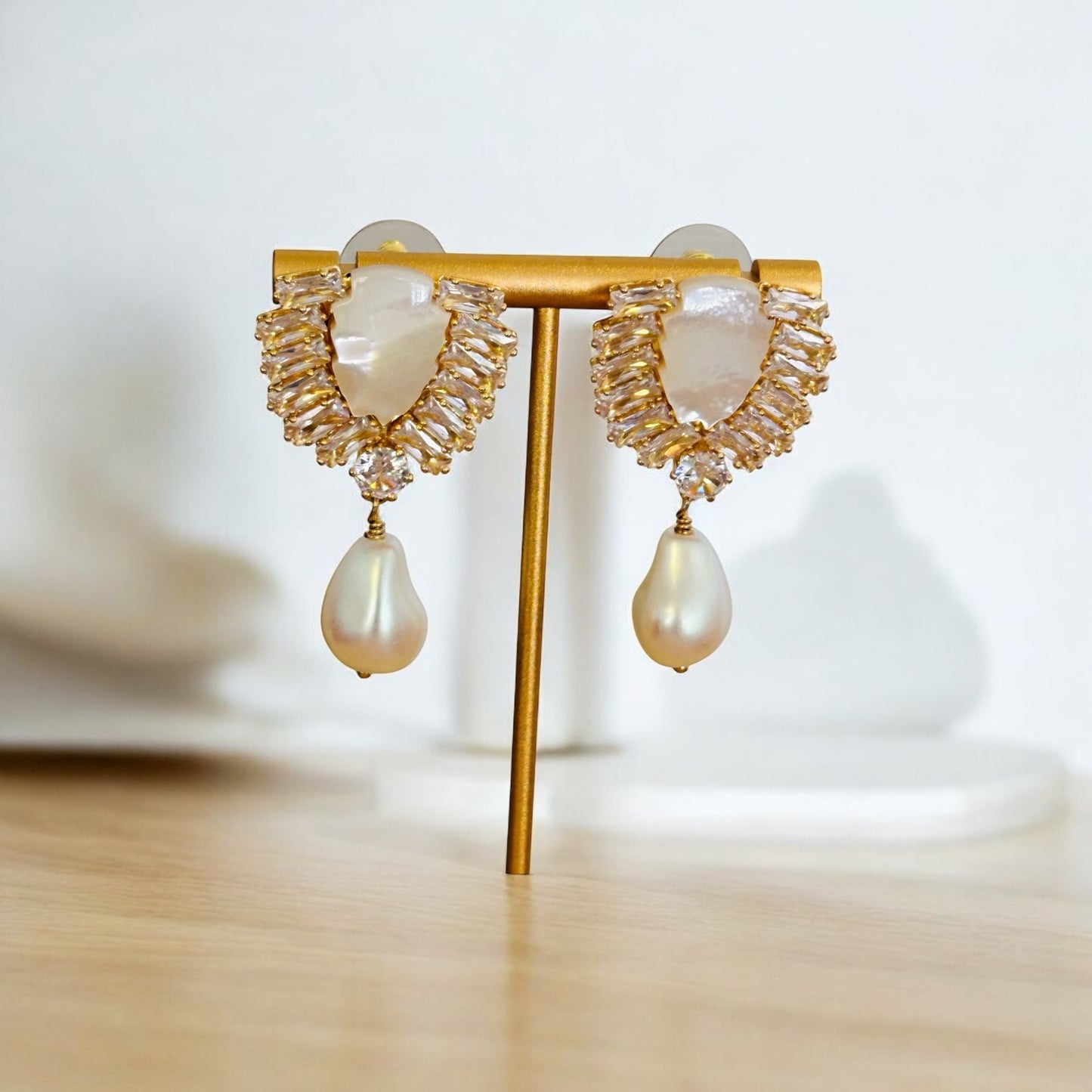 White Pearl Earrings