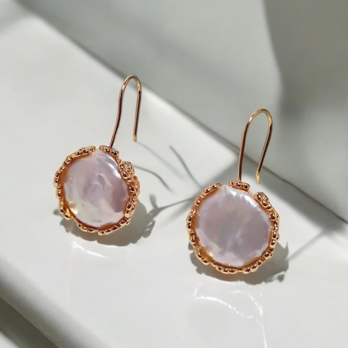 White lipped pearl oyster earrings
