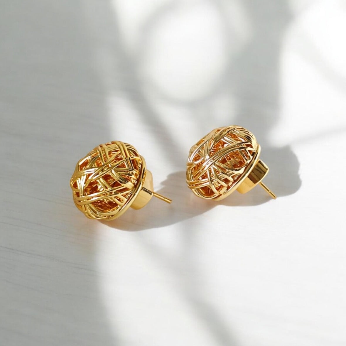 Golden ball earrings