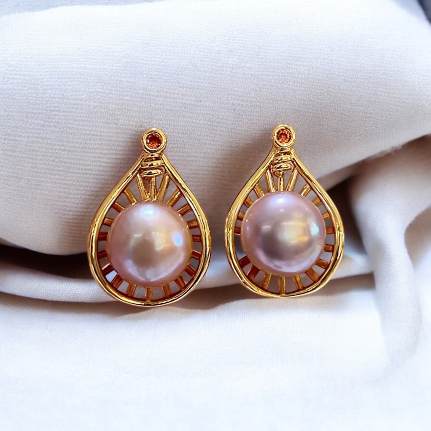 Lavender pearl Earrings