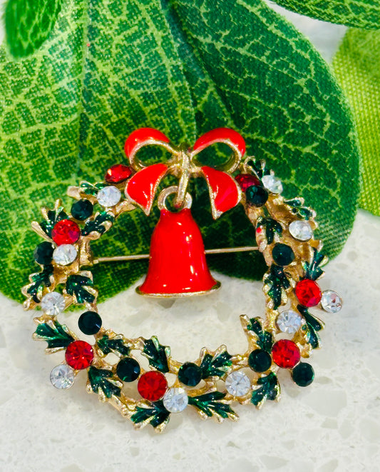 Wreath bell brooch