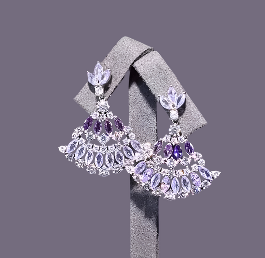 Purple Zirconia Drop Earrings