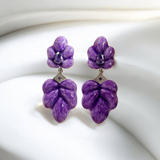 Leaf Enamel Drop Earrings