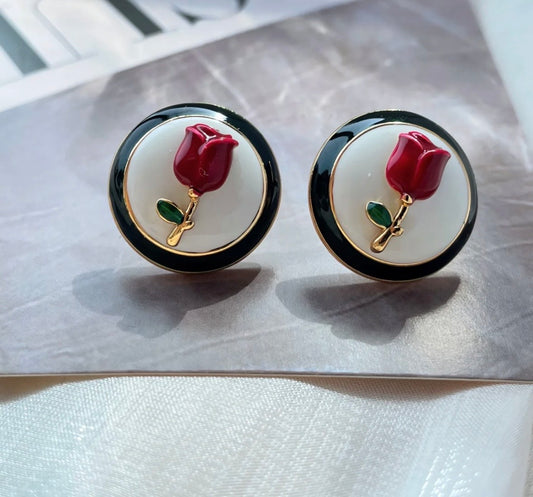 Rose earrings