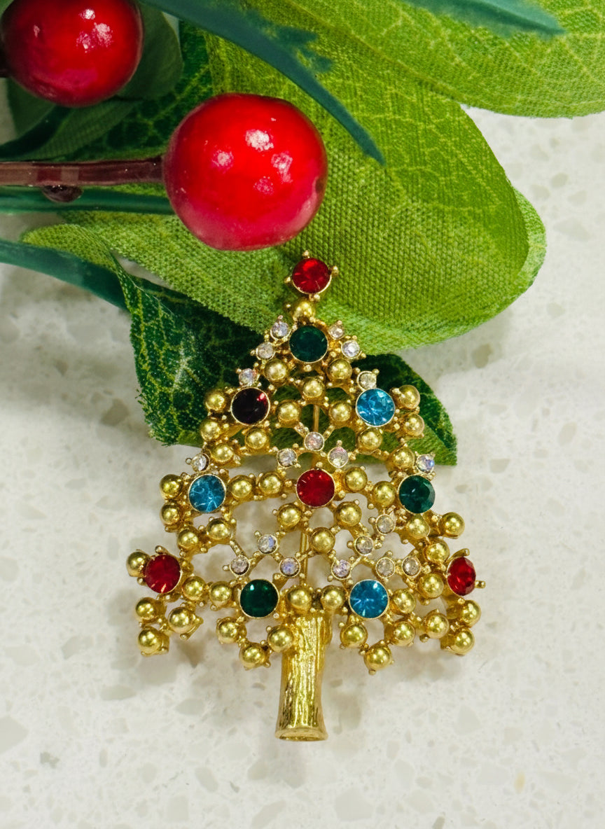 Zirconia Tree Brooch