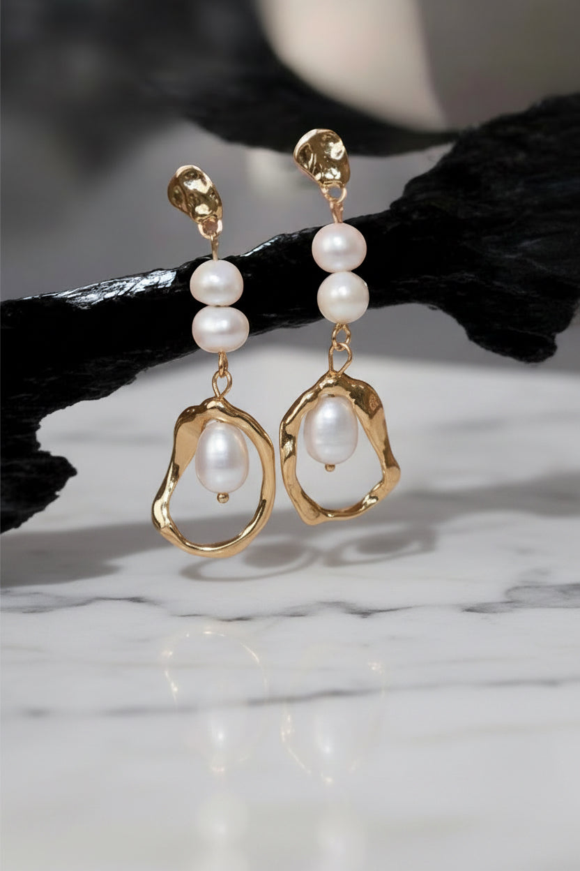 Pearl string earrings