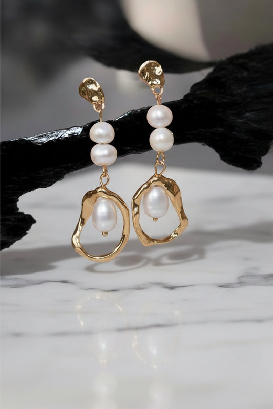 Pearl string earrings